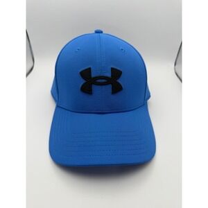 Under Armour Mens Blitzing 3.0 Stretch Fit Hat Royal Blue Black 1376700 L/XL